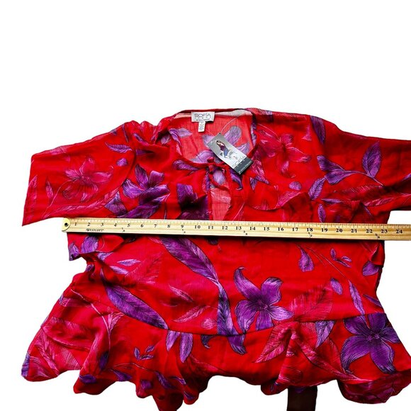 Sofia Vergara Women's Multi Color Flounce Hem Top XL - Picture 6 of 12